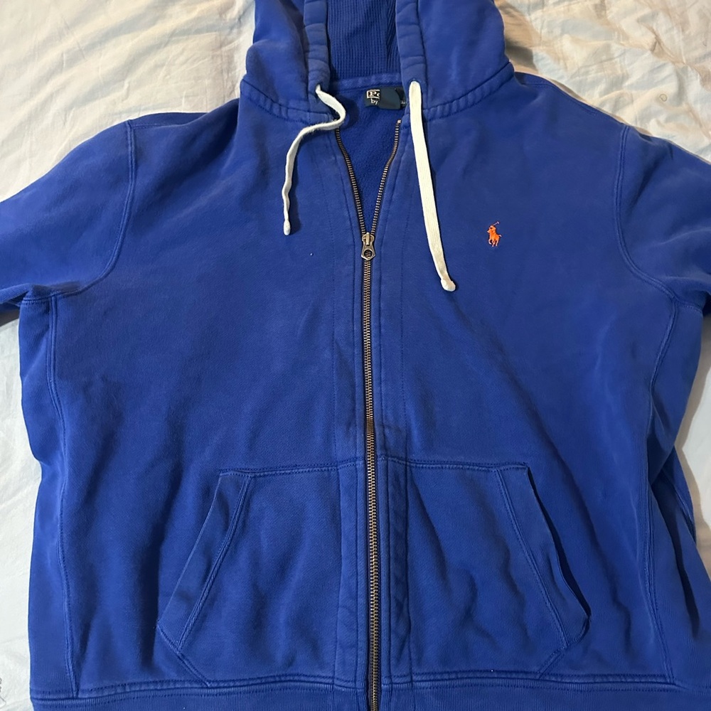 Blue Hoodie with Embroidered Logo